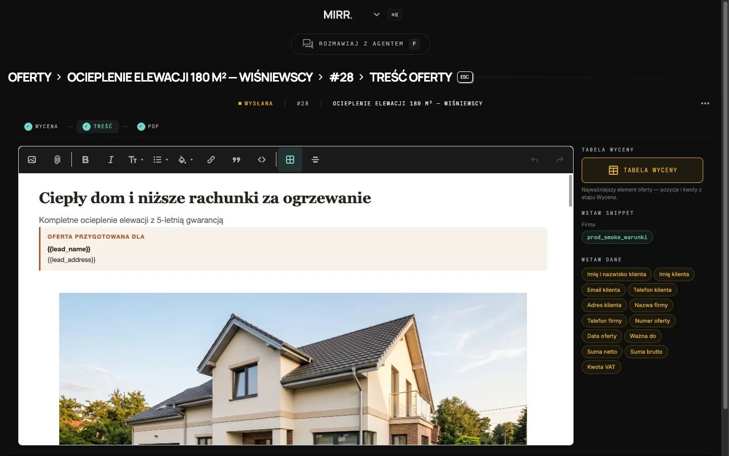 Oferta w aplikacji