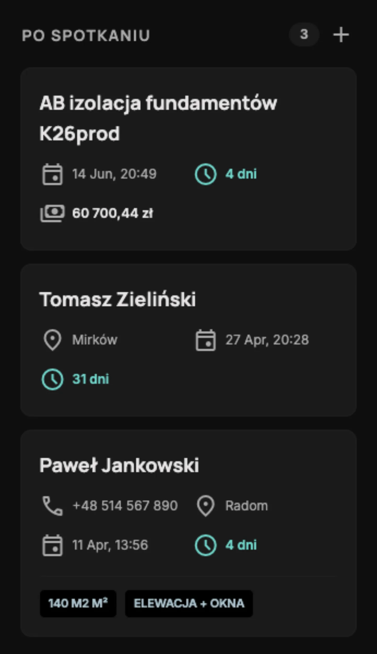 Karta zapytania w aplikacji